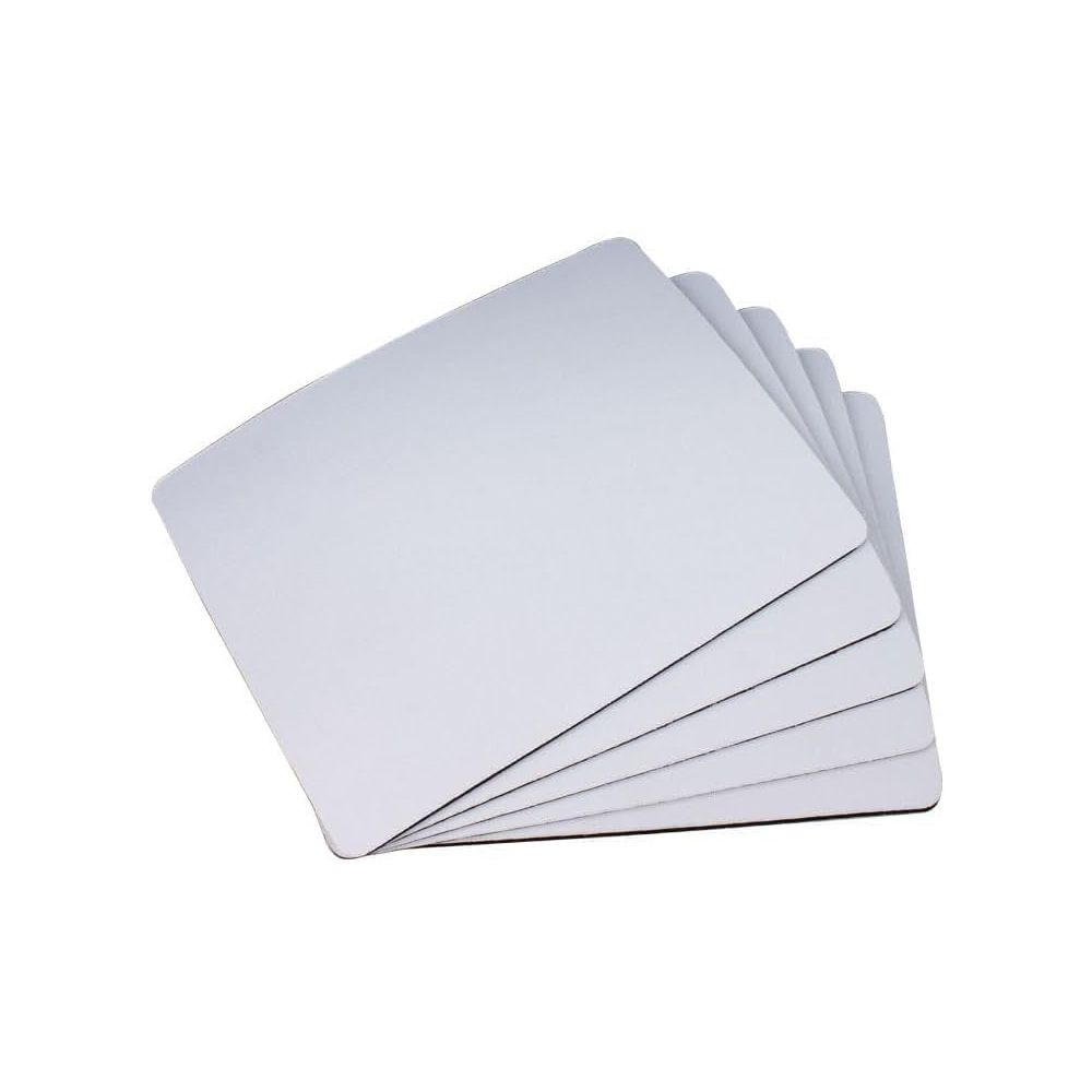 NONE Sublimation White 10-Piece Mousepad, 8.7 x 7.1 Inch, Blank Rectangle with Wrist Support, Blank Rectangular Pad for Heat Transfer Press | Desk Accessories