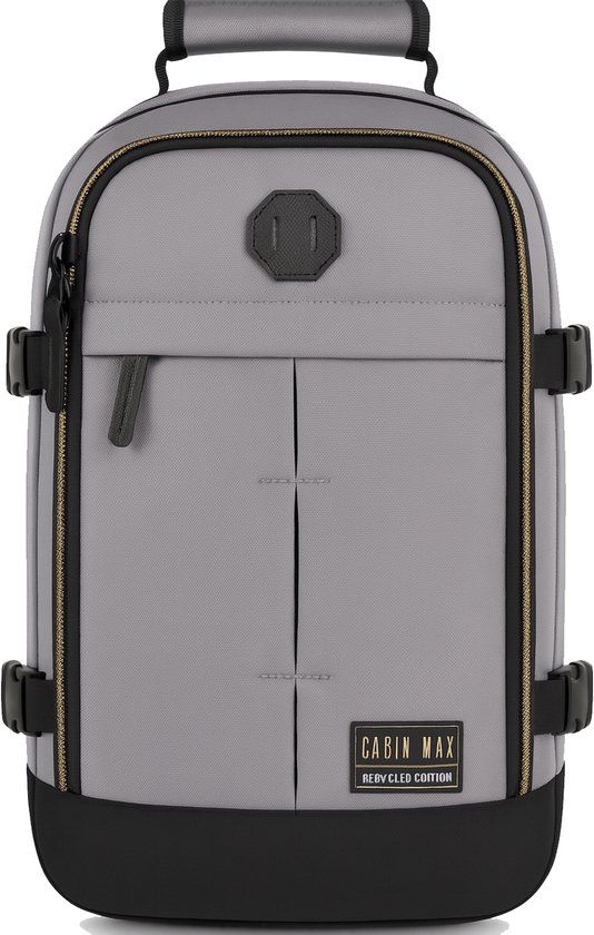 Merkloos CabinMax Metz Reistas – Handbagage 20L Ryanair – Rugzak – Schooltas - 40x25x20 cm – Compact Backpack – Lichtgewicht – Vintage Apache Grey