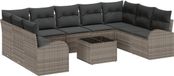 vidaXL Tuinbank Set Grijs Polyrattan