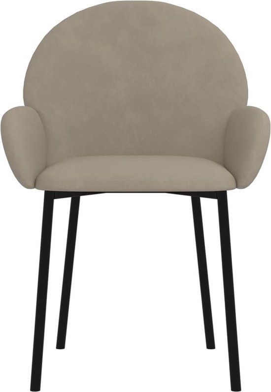 vidaXL Eetkamerstoelen 2 stuks fluweel lichtgrijs