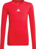 adidas Team Base Longsleeve Junior Sportshirt - Rood/Wit - Maat 164
