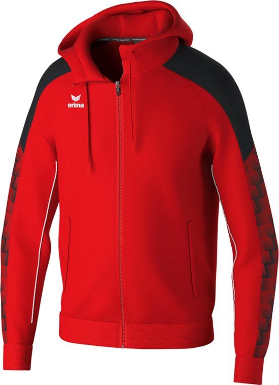 Erima Evo Star Trainingsjack Met Capuchon Heren - Rood / Zwart - XXL