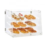 VEVOR Bakstandaard met 3 planken, toegang aan de achterkant, afneembare planken van transparant acryl, gebakstandaard voor zoet brood, 526 x 360 x 415 mm