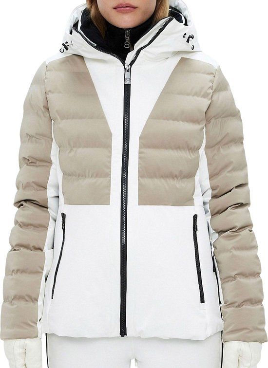 8848 Altitude Audrey Ski Jas Dames Beige - Wit Maat S