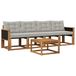 vidaXL - Buiten - bank - set - 5 - st - Naturel - en - lichtgrijs