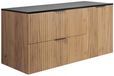 3xE living Meuble sous-vasque 120 cm, chêne artisanal, plan noir