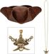 Boland Verkleedkleding set piratenhoed - bruin - met gouden piraten thema ketting
