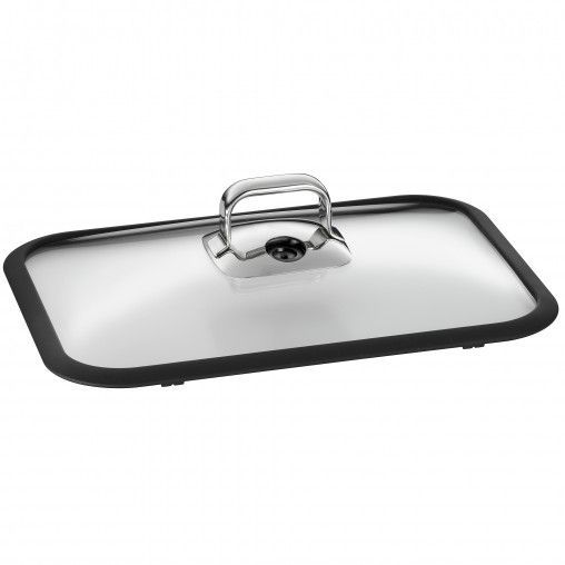 WMF Vitalis Glass Lid with Silicone Sealing Edge - Black, Chrome, Silver