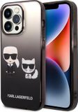 Karl Lagerfeld Housse de téléphone transparente et noire en polycarbonate/TPU pour Apple iPhone 14 Pro