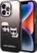 Karl Lagerfeld Housse de téléphone transparente et noire en polycarbonate/TPU pour Apple iPhone 14 Pro