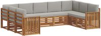 vidaXL Bank loungeset 9 zitplaatsen Acacia hout Naturel en lichtgrijs