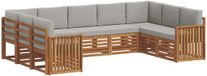 vidaXL Bank loungeset 9 zitplaatsen Acacia hout Naturel et gris clair