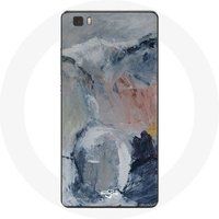 Maniacase Hoesje voor Huawei P8 Lite Grijze abstracte textuur achtergrond