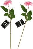 Bellatio Design Kunstbloem Dahlia - 2x - 50 cm - lichtroze