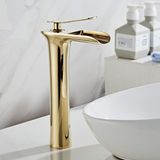 Merkloos / Sans marque Badkraan Waterval Hoog Model Goud