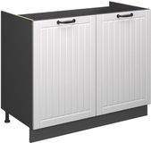 Vicco Wastafelkast Fame-Line, Wit Landhuis/Antraciet, 100 cm zonder werkblad