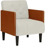 vidaXL Fauteuil met armleuningen Crème Fluweel