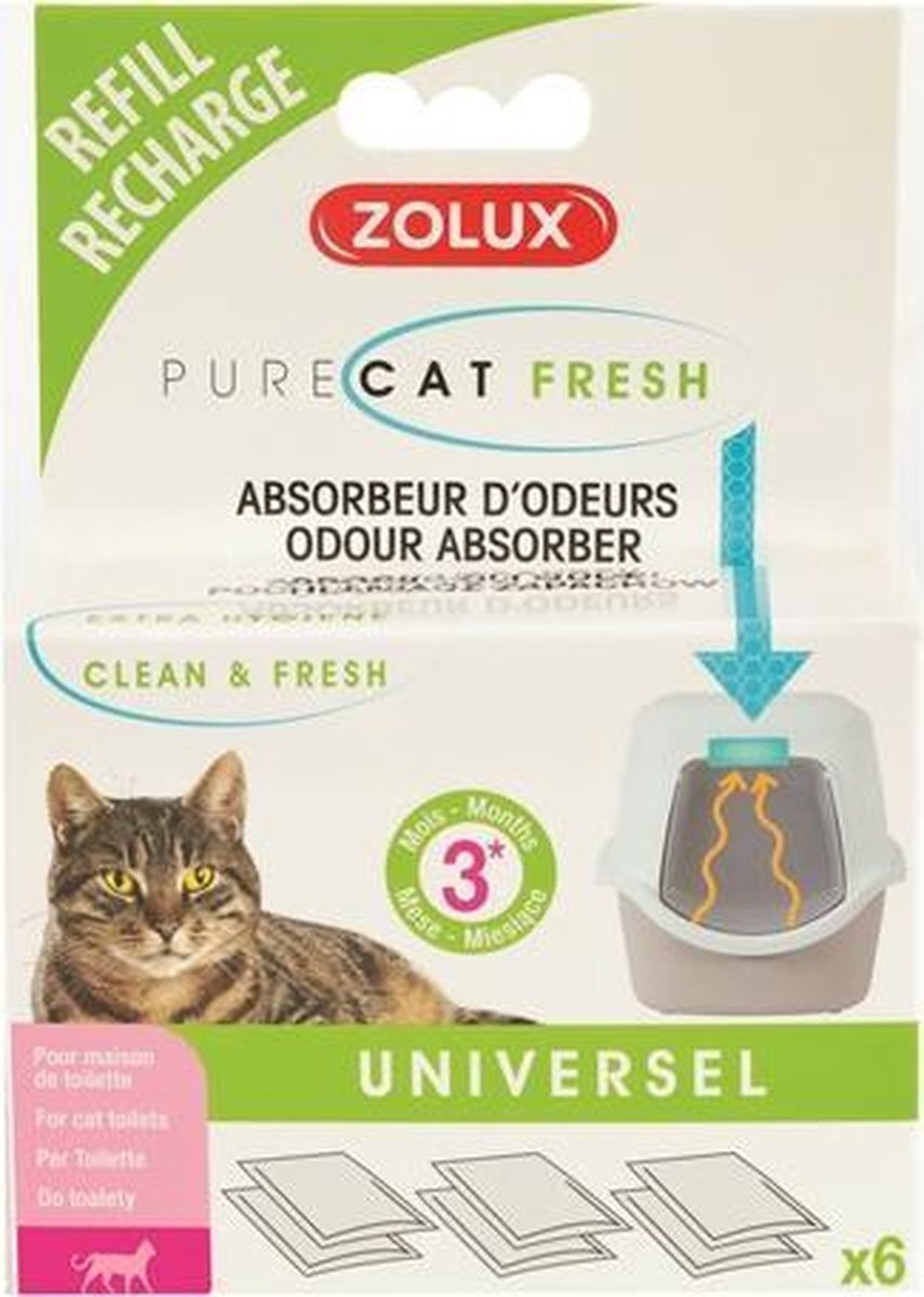 Zolux Clean & Fresh Universeel Filter Kattenbak 6 ST