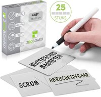 2DOBOARD Scrum Whiteboard Magneten 7,5 x 7,5 cm - 25 stuks - Grijs - Herschrijfbare Magneten voor Kanban bord of Scrumbord - Beschrijfbare Magneten - Planbord Magneten Herschrijfbaar - Agile werken - Voor elk Dagstartbord of Scrum Board!