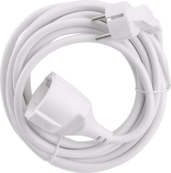EXIN VERLENGSNOER 5M RANDAARDE 3X1.5 WIT