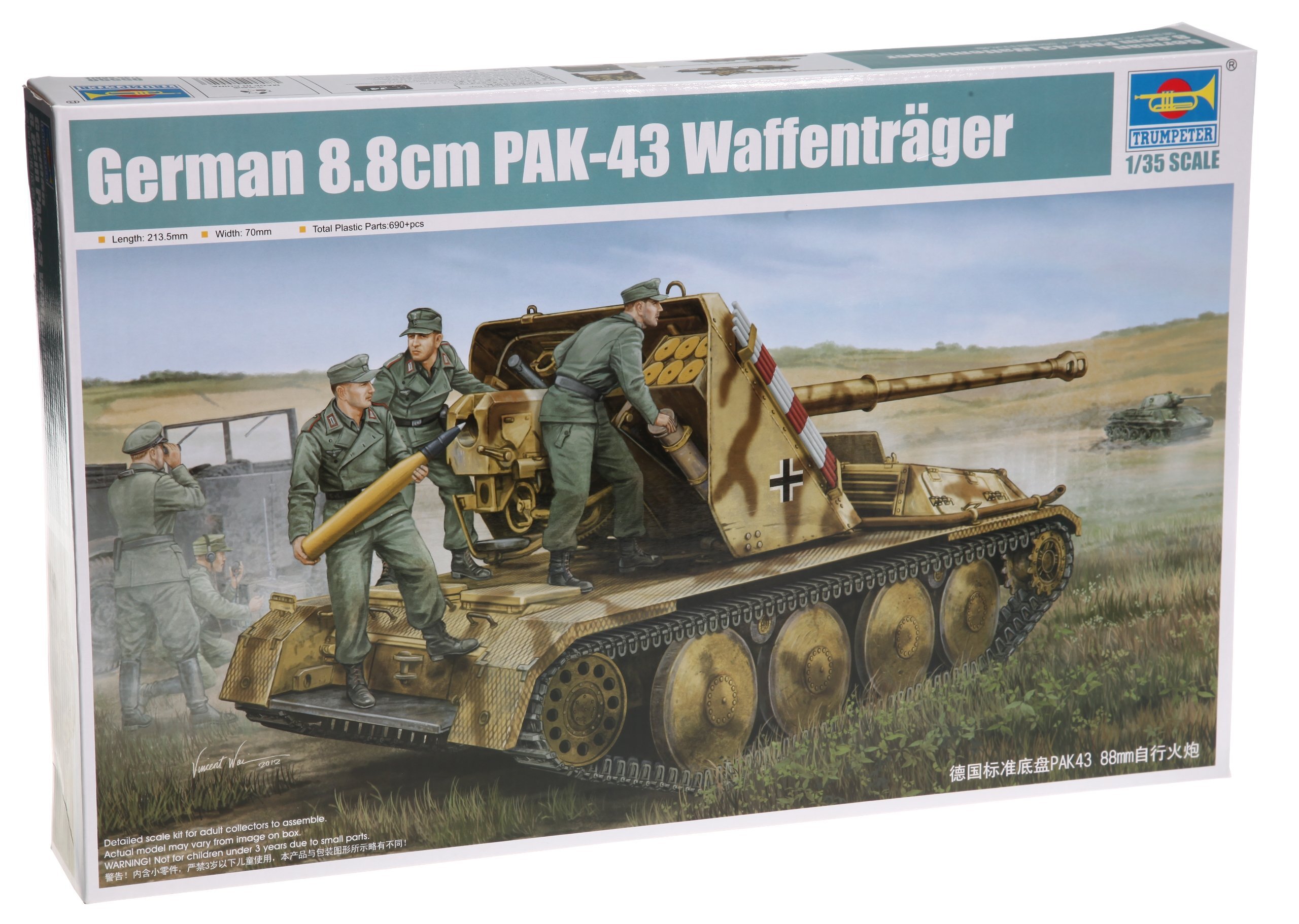 Trumpeter German 8.8 cm Pak-43 Waffentrager Self Propelled Bouw en ...