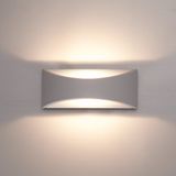 HOFTRONIC Lowa LED wandlamp - 3000K warm wit - 7 Watt - Up & down light - IP54 waterdicht voor binnen en buiten - Moderne muurlamp - Tweezijdig - Grijs