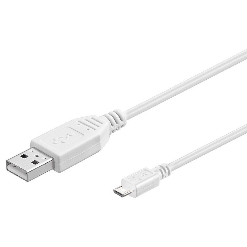 Wentronic USB 2.0 A/micro-B Kabel - 0.6m - Wit