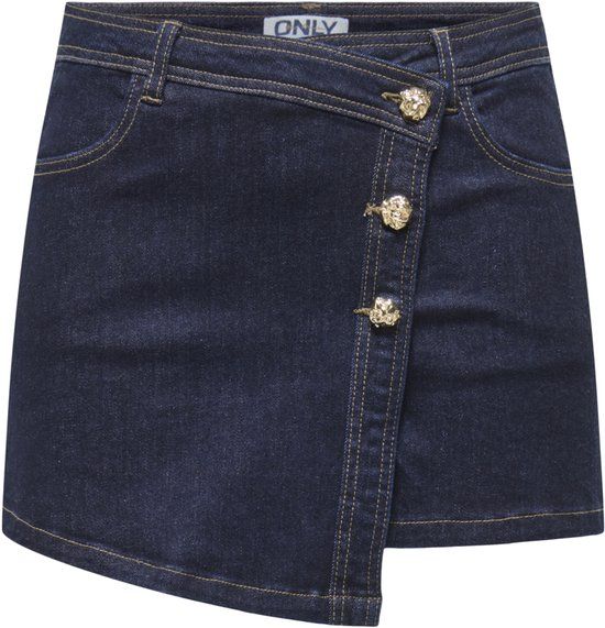 Only ONLLILLIE REG GOLD BUT DNM SKORT BJ Dames Shorts - blauw - L