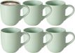 Boltze Koffiemokken Paris - 6x stuks - Keramiek - mintgroen - 300 ml