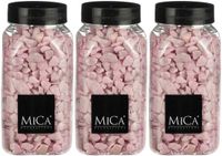 Mica Decorations pierres décoratives - 3x - rose - 650ml - pierres de loisirs créatifs