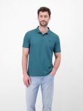 LERROS Herenpoloshirt COOL & DRY ademend piqué, Maat: M, Kleur: SOFT TEAL, 60% katoen, 40% polyester