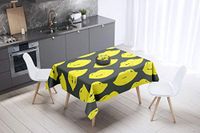 Bonamaison Tafelkleed, Anti-Mold, Sneldrogend, Waterdicht, 100% Polyester Tafellaken, Neon Geel, Rook, 140 x 140 Cm