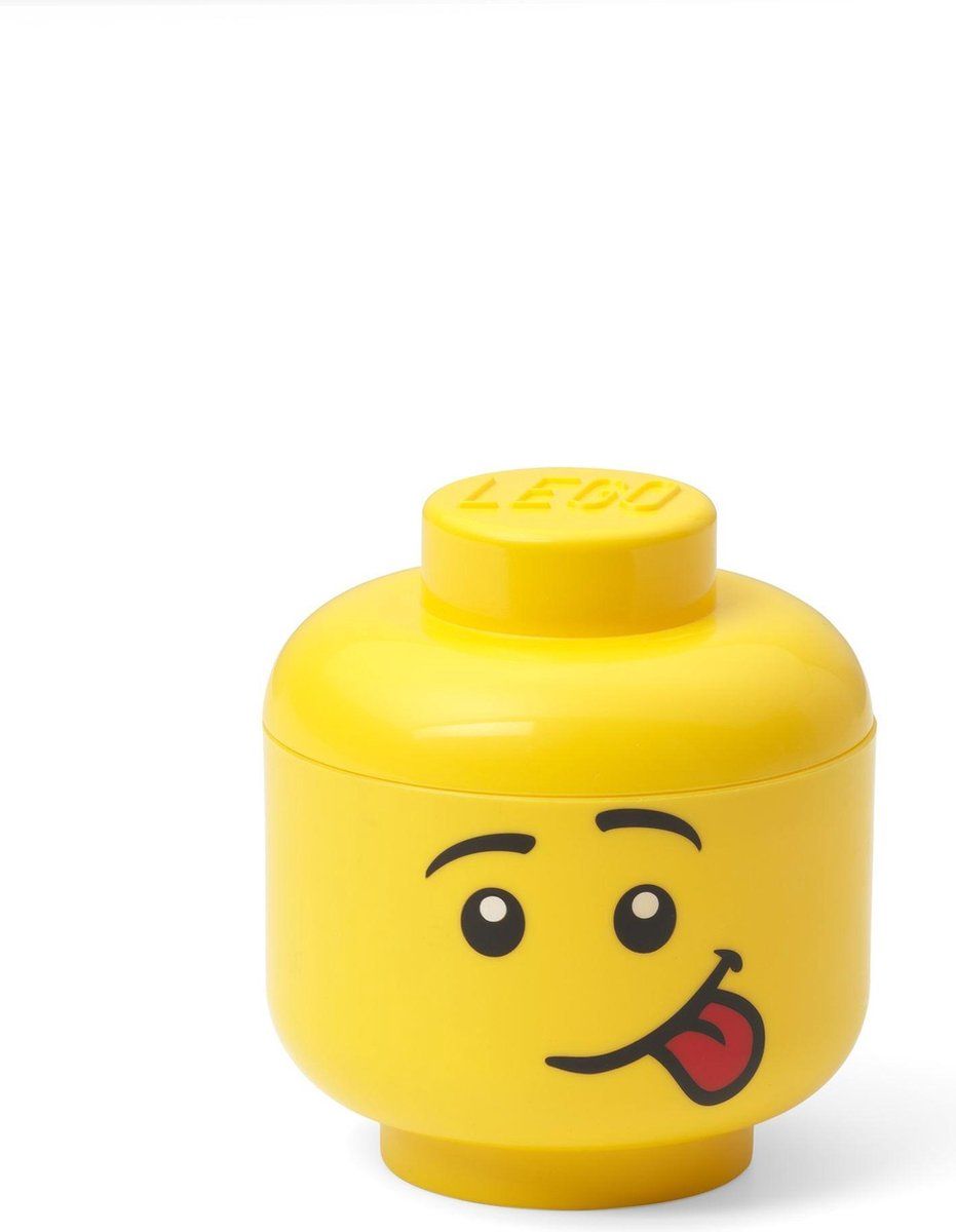 LEGO Iconic Opbergbox Hoofd Silly Mini - Ø 10,2 cm - Geel - Polypropyleen