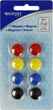 Westcott magneten - Ø 15x8mm - assorti kleuren - 8 stuks