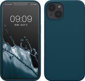 kwmobile telefoonhoesje geschikt voor Apple iPhone 13 - Hoesje met siliconen coating - Smartphone case in petrol