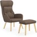vidaXL Relaxstoel met voetenbank stof taupe