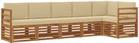 vidaXL - Buiten - bank - set - 6 - st - Natuurlijk - en - Beige - Polyester