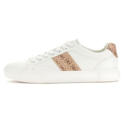 Guess Cribe Lage Sneakers Heren Leer Synthetisch Rubber Rubber Ivoor EU 40