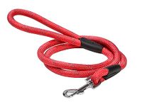 Bobby Walk Hondenriem met karabijnhaak, robuust nylon, rood, 124 x 1,2 cm