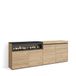 Skraut Home | Dressoir, Opbergkast | Buffetkast, Sideboard | 207x75x35 cm | Voor slaapkamer, kamer | Elektrische haard | Ladekast, Commode | Moderne stijl | Eiken