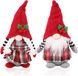 oCreon Kerstkabouter Pluche Pop - Set van 2 - Rode Geruite Handgemaakte Gebreide Pluche Kabouters