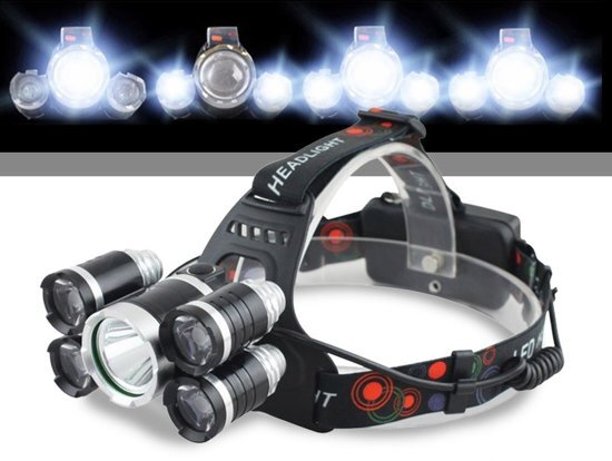 LED Headlight RGC LED Hoofdlamp - Extreem Fel - 5 dubbele koplamp - 3000 Lumen - Spatwaterdicht