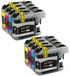 Brother Cartouches d'encre XL - Compatible avec Brother LC-123 - 2x noir (20 ml) - 2x cyan (10 ml) - Nouvelle génération de puces - Économie de 85% sur les coûts d'impression - Cartouches d'encre