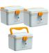 TUKA-i-AKUT TKD6402-XL Medicijnbox, 3 x 14,6 l, draagbaar, 2 lagen met handvat, EHBO-set voor farmacie en geneeskunde, multifunctioneel, voor thuis en buiten, TKD6402-XL, blauw