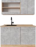 Vicco R-Line Eenpersoonskeuken – 140 cm, WB Eik Beton/gouden eik