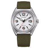 Citizen AW1571-09A Horloge - Nylon - Groen - Ø 40 mm