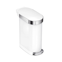 simplehuman CW2069 Vuilnisbak - 45 l - Roestvrijstaal, Wit