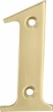 AMIG Huisnummer 1 - massief messing - 5cm - gepolijst - goudkleur
