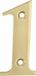 AMIG Huisnummer 1 - massief messing - 5cm - gepolijst - goudkleur