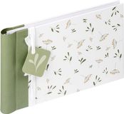 Walther MA-134 Flowers - Mini insteekalbum met spiraal - 36 foto's 10 x 15 cm - Wit/Groen gedessineerd